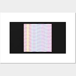 Wavy Lines Rainbow on White Repeat 5748 Posters and Art